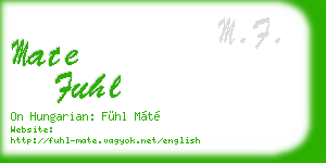 mate fuhl business card